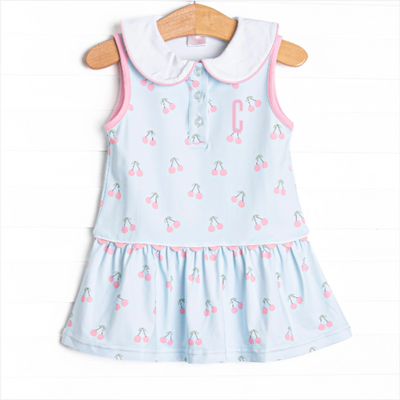 Cherry Fun Tennis Dress, Blue