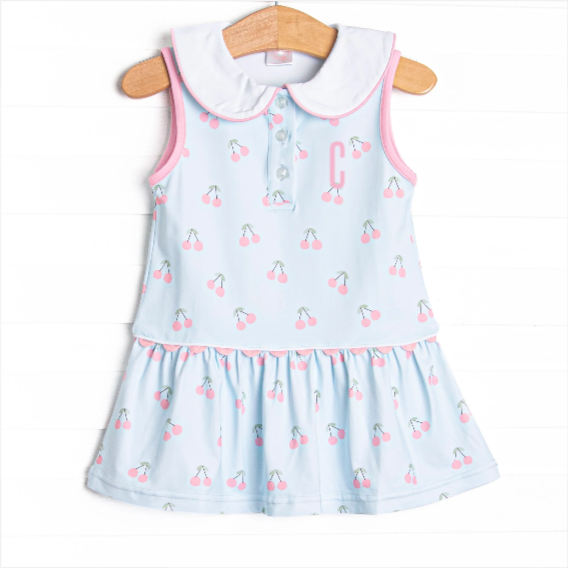 Cherry Fun Tennis Dress, Blue