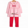 Christmas Delivery Applique Legging Set, Pink
