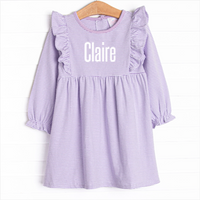 Claire Long Sleeve Dress, Purple Stripe