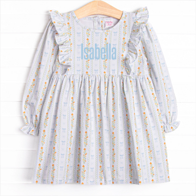 Classically Corded Dress, Blue