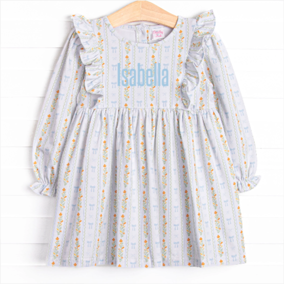 Classically Corded Dress, Blue