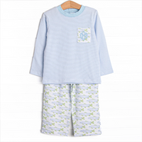 Clear Lake Catch Knit Pant Set, Blue