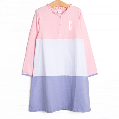 Color Block Clara Long Sleeve Dress, Pink