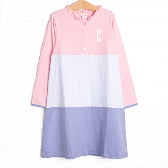 Color Block Clara Long Sleeve Dress, Pink