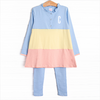Color Block Clara Long Sleeve Legging Set, Blue