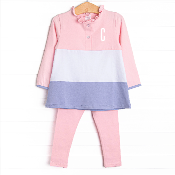 Color Block Clara Long Sleeve Legging Set, Pink