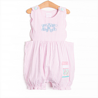 Cool Off Cart Applique Bubble Romper, Pink