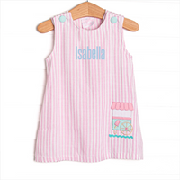 Cool Off Cart Applique Dress, Pink