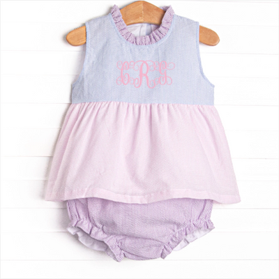Cotton Candy Color Block Diaper Set, Blue