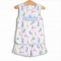 Cottontail Colors Sleeveless Short Set, Green