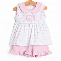 Country Club Cruisin' Ruffle Short Set, Pink