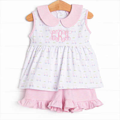 Country Club Cruisin' Ruffle Short Set, Pink