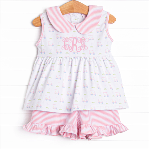 Country Club Cruisin' Ruffle Short Set, Pink