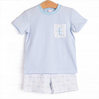 Country Club Cruisin' Short Set, Blue