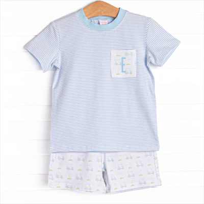 Country Club Cruisin' Short Set, Blue
