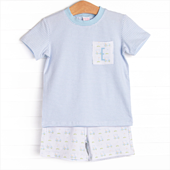 Country Club Cruisin' Short Set, Blue
