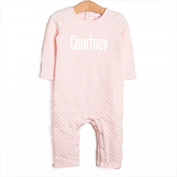 Courtney Quilted Romper, Pink