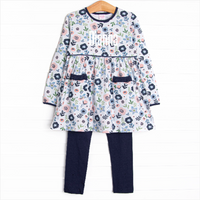 Dare To Blossom Pocket Legging Set, Blue