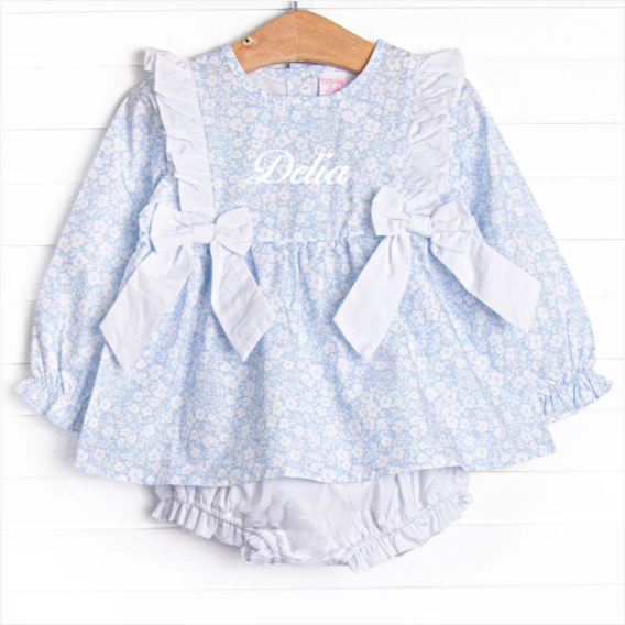 Delia Diaper Set, Blue