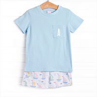 Dock Days Short Set, Blue