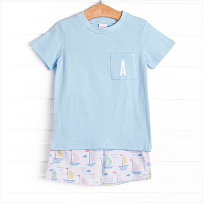 Dock Days Short Set, Blue