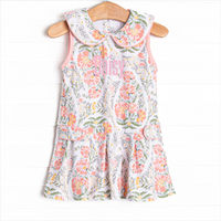 Double Fault Florals Collared Tennis Dress, Pink