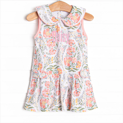 Double Fault Florals Collared Tennis Dress, Pink