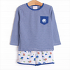 Down, Set, Hike Long Sleeve Short Set, Blue
