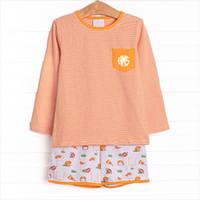 Down, Set, Hike Long Sleeve Short Set, Orange