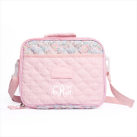 Early Fall Florals Oxford Quilted Lunch Box, Pink