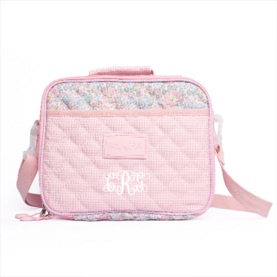 Early Fall Florals Oxford Quilted Lunch Box, Pink