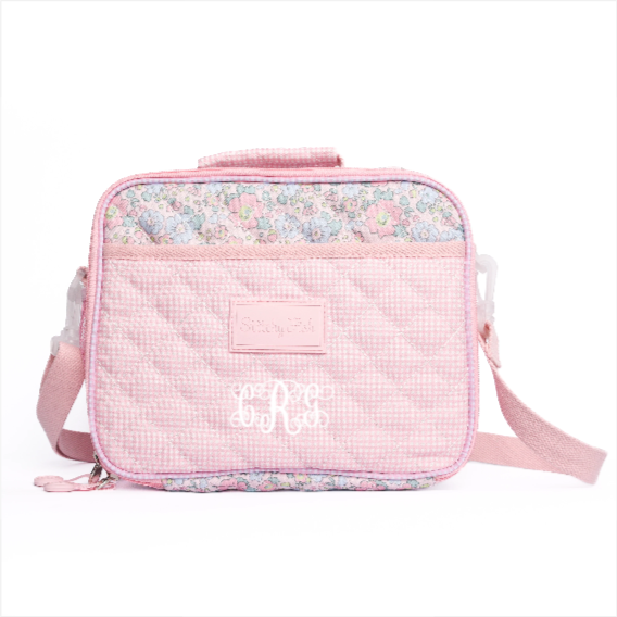 Early Fall Florals Oxford Quilted Lunch Box, Pink