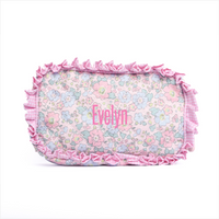 Early Fall Florals Oxford Quilted Pouch, Pink