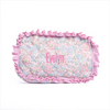 Early Fall Florals Oxford Quilted Pouch, Pink