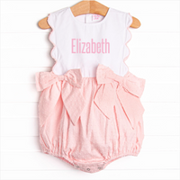 Elizabeth Side Tie Bubble, Pink Swiss Dot