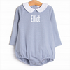 Elliot Long Sleeve Bubble, Slate Blue Stripe