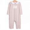 Elliot Romper, Tan Stripe