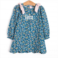 Eloise Bow Dress, Blue