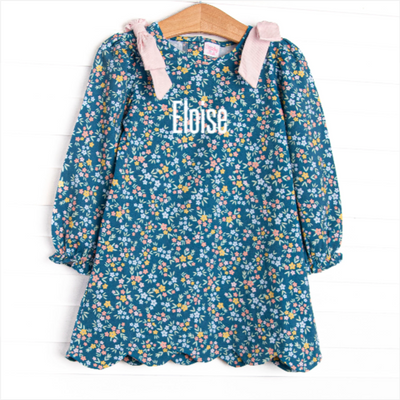 Eloise Bow Dress, Blue