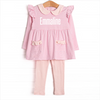 Emmaline Long Sleeve Legging Set, Light Pink Stripe