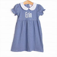 Erin Dress, Royal Blue Stripe