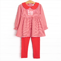 Erin Long Sleeve Legging Set, Fire Red Stripe