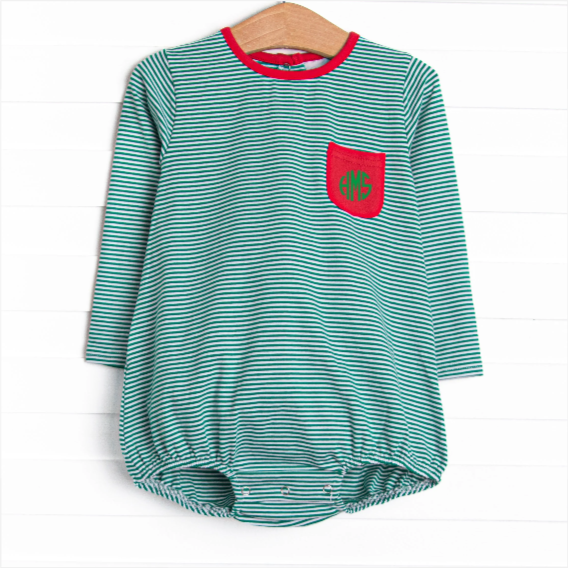 Ethan Pocket Bubble, Red and Green Stripe