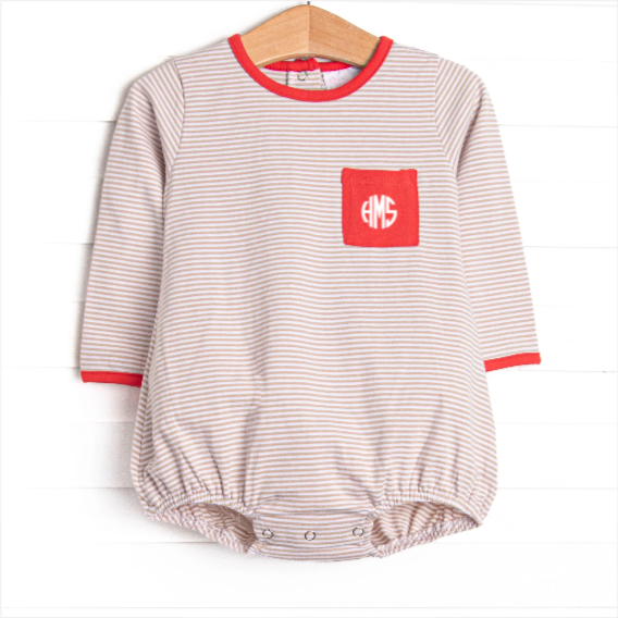 Ethan Pocket Bubble, Red and Tan Stripe