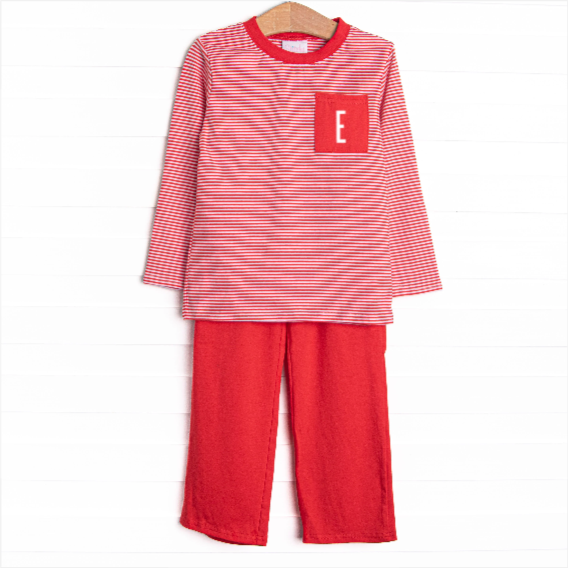 Evan Pant Set, Fire Red Stripe