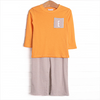 Evan Pant Set, Orange and Tan Stripe