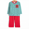 Evan Pant Set, Red and Green Stripe