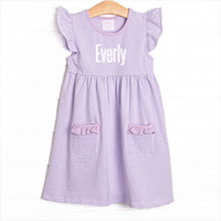 Everly Dress, Purple Stripe