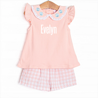 Everyday Eyelet Embroidered Short Set, Pink